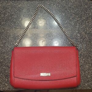 Kate Spade Red Shoulder Bag with Chain Strap